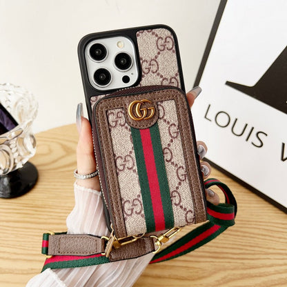 Lou GG Card Holder Chain iPhone Case - Iphonecasehouse