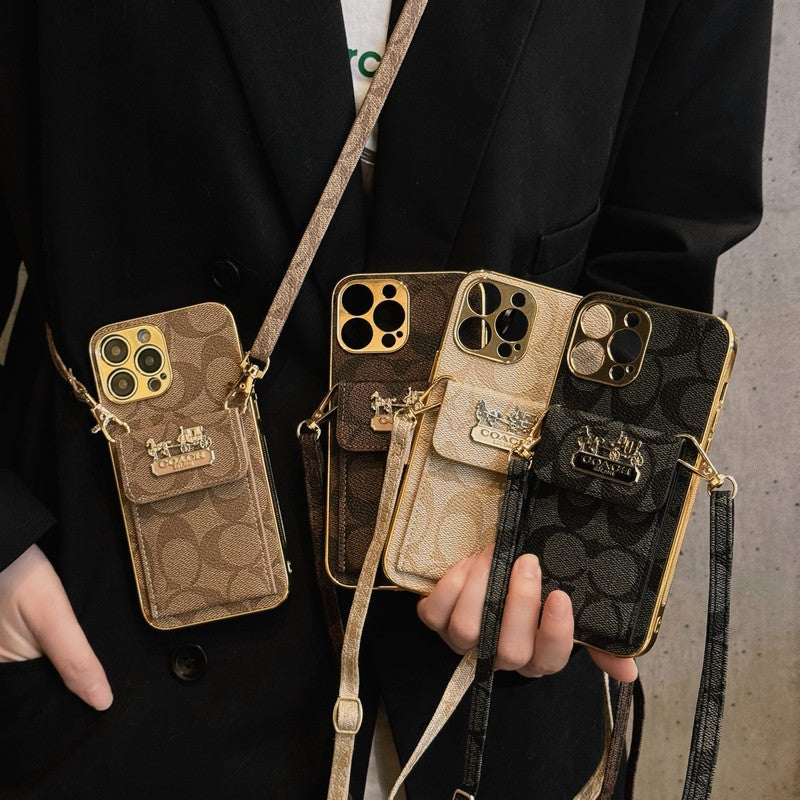 Coa Card Bag Leather Chain iPhone Case - Iphonecasehouse