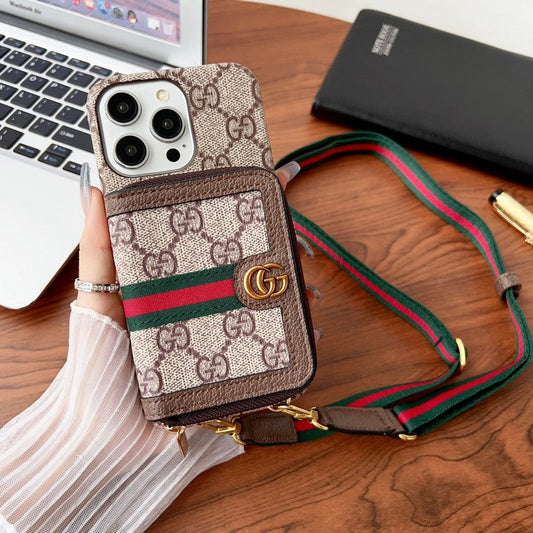 Lou GG Card Holder Chain iPhone Case - Iphonecasehouse