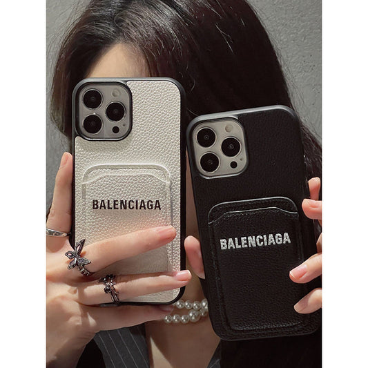 BB Card Holder Leather iPhone Case - Iphonecasehouse