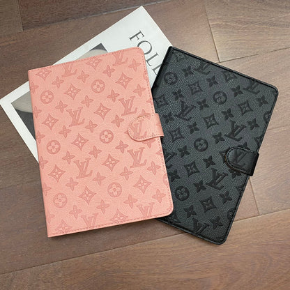 3D Embossed Canvas Monogram Holster Apple iPad Flip Cover With Stand Function - Iphonecasehouse