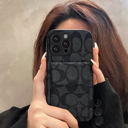 Coach iPhone Case With Wallet Black-HP240513 - Iphonecasehouse