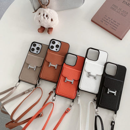H Card Bag Leather Crossbody iPhone Case - Iphonecasehouse
