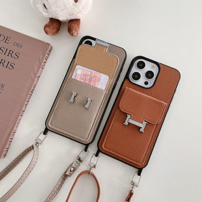 H Card Bag Leather Crossbody iPhone Case - Iphonecasehouse