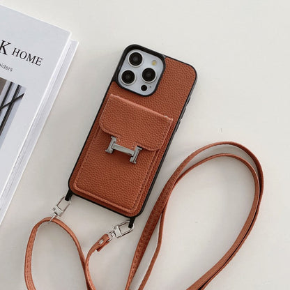 H Card Bag Leather Crossbody iPhone Case - Iphonecasehouse