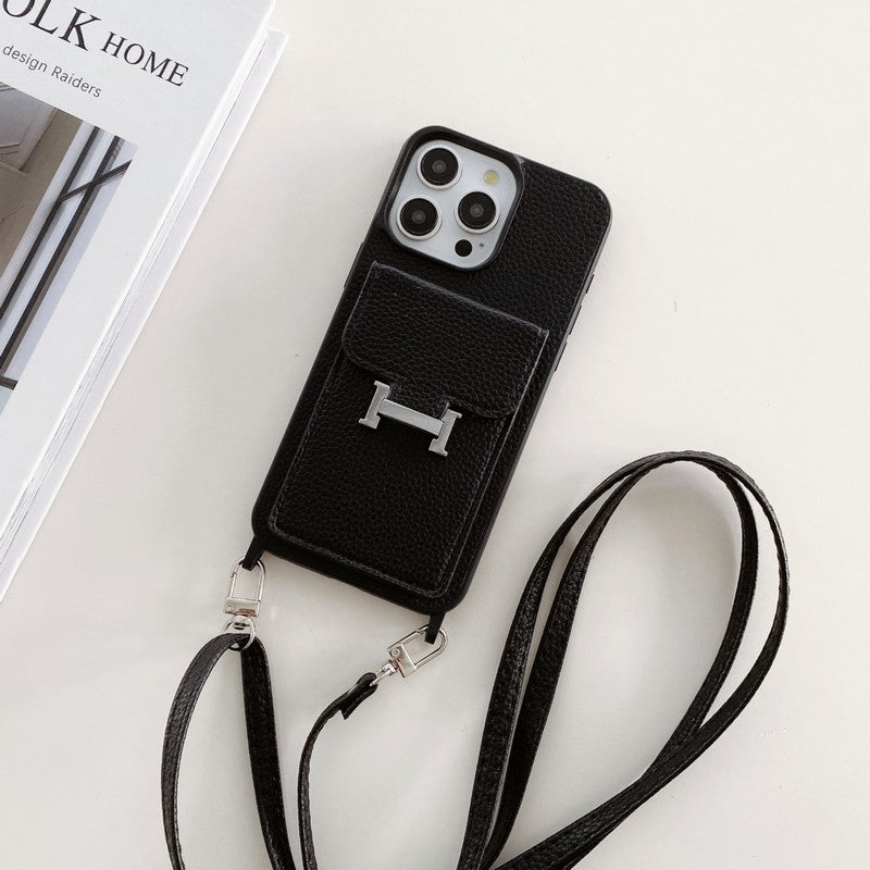 H Card Bag Leather Crossbody iPhone Case - Iphonecasehouse