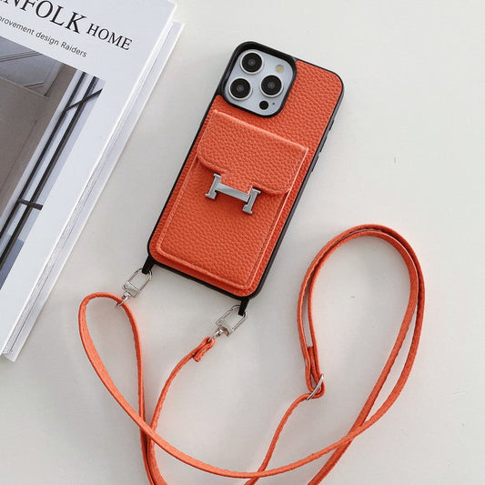 H Card Bag Leather Crossbody iPhone Case - Iphonecasehouse