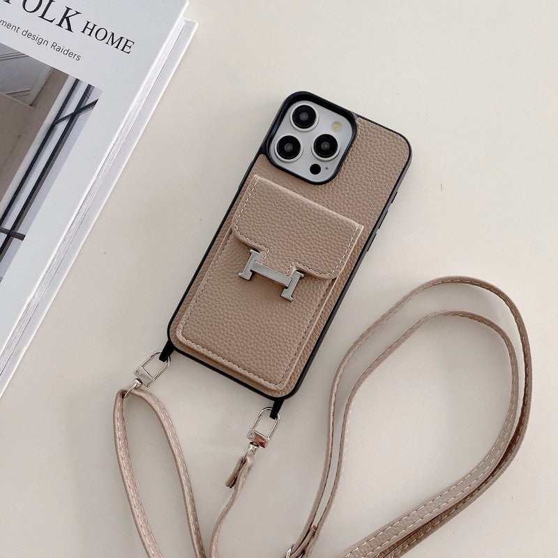 H Card Bag Leather Crossbody iPhone Case - Iphonecasehouse