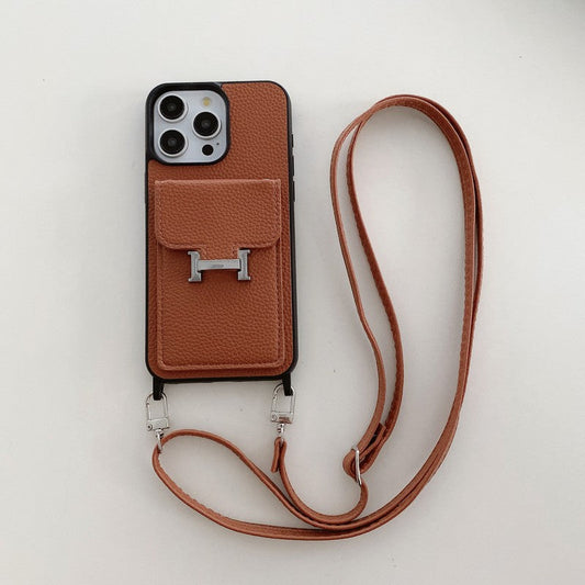 H Card Bag Leather Crossbody iPhone Case - Iphonecasehouse