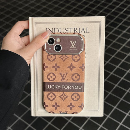 Lou Brown & Black Classic Leather iPhone Case - Iphonecasehouse
