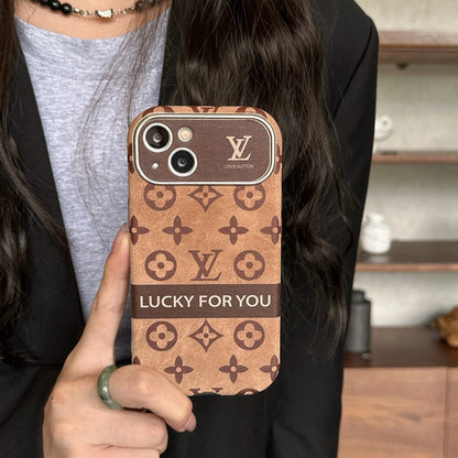 Lou Brown & Black Classic Leather iPhone Case - Iphonecasehouse