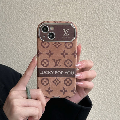 Lou Brown & Black Classic Leather iPhone Case - Iphonecasehouse