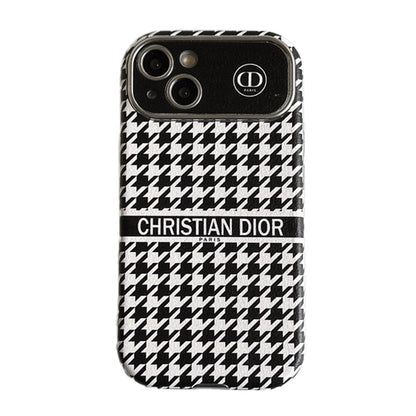 CD White & Brown Color Leather iPhone Case - Iphonecasehouse
