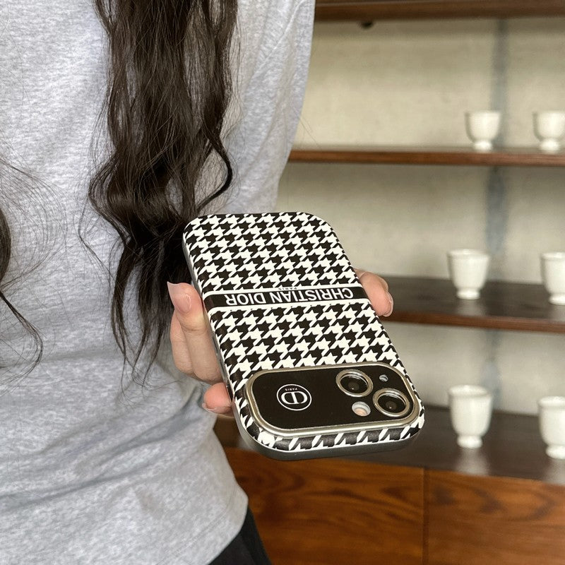 CD White & Brown Color Leather iPhone Case - Iphonecasehouse