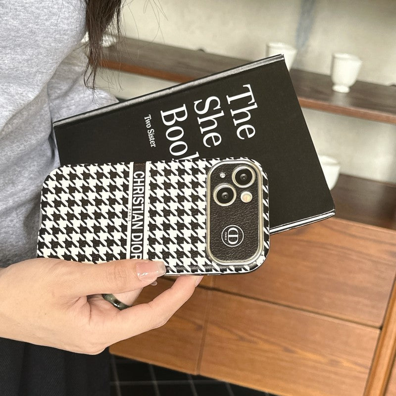 CD White & Brown Color Leather iPhone Case - Iphonecasehouse