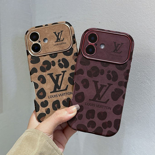 Lou Brown & Purple Color Leather iPhone Case - Iphonecasehouse