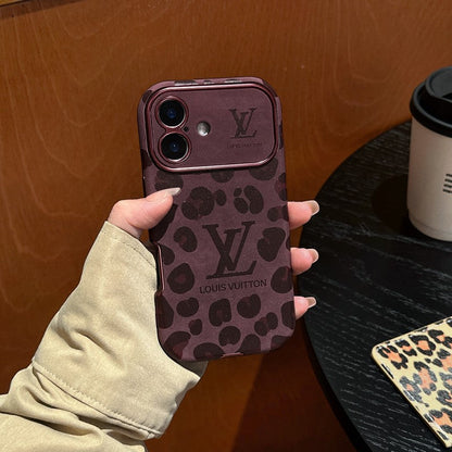 Lou Brown & Purple Color Leather iPhone Case - Iphonecasehouse
