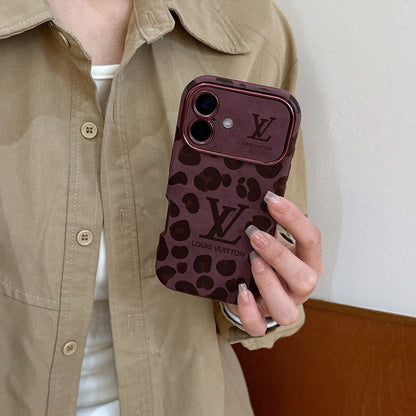 Lou Brown & Purple Color Leather iPhone Case - Iphonecasehouse