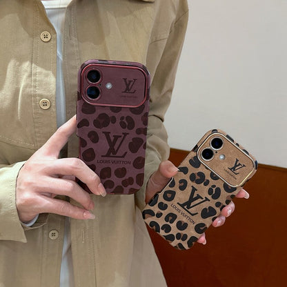 Lou Brown & Purple Color Leather iPhone Case - Iphonecasehouse