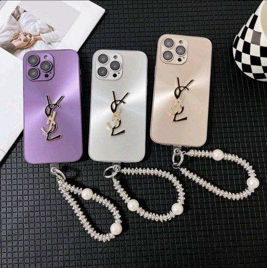 Y-S-L Shine x Mono iPhone Case With Chain - Iphonecasehouse