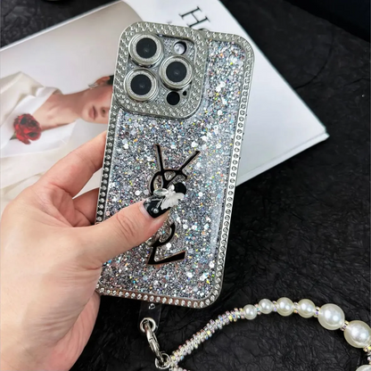 Luxury Glitter Holographic Y - S - L-Inspired iPhone Case – Diamond Shine Edition - Iphonecasehouse