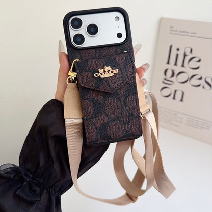 COAC/H Advanced leather iPhone Case With Card Wallet And Strap