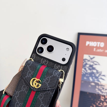Iphone 17 Pro/Max/Air Advanced leather iPhone Case With Card Wallet And Strap
