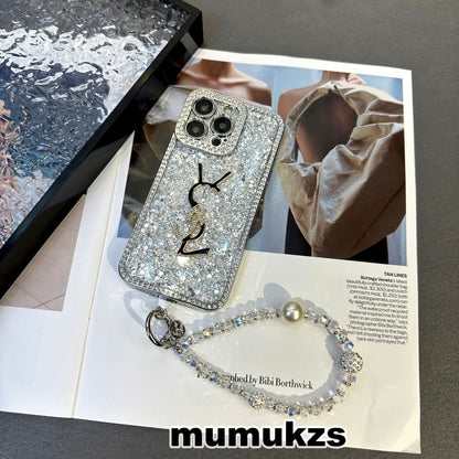 Luxury Glitter Holographic Y - S - L-Inspired iPhone Case – Diamond Shine Edition - Iphonecasehouse