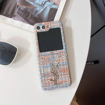 Luxurious Rattan Single Card Slot Case For Samsung Z Flip - Iphonecasehouse
