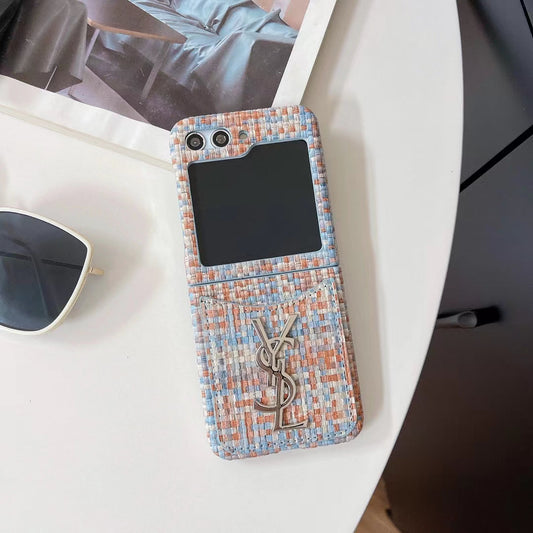 Luxurious Rattan Single Card Slot Case For Samsung Z Flip - Iphonecasehouse