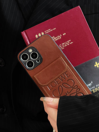 LOEWE iPhone Case With Card Holder Brown-LZP241448 - Iphonecasehouse