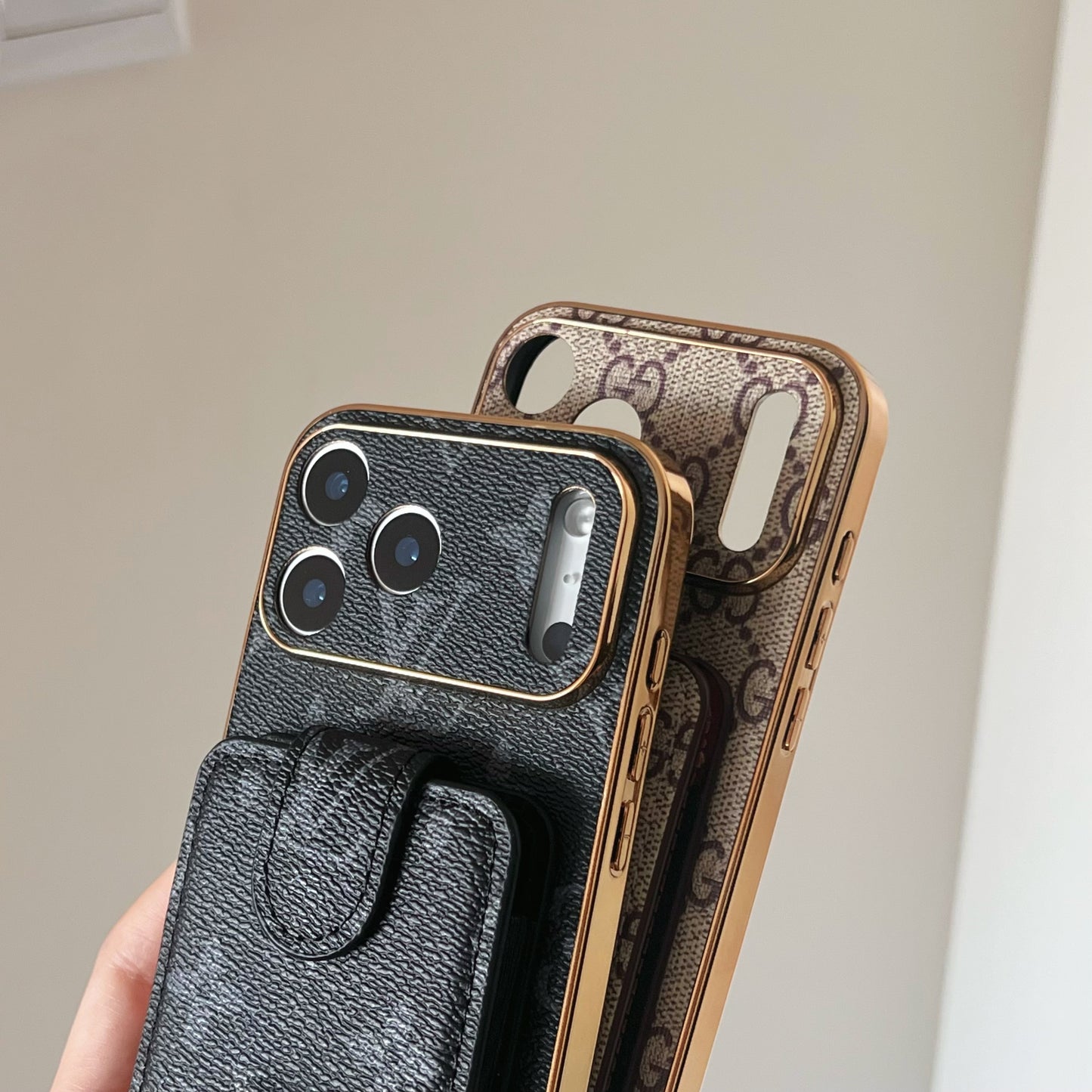 Advanced leather iPhone Case Luxury With Card Wallet And Strap