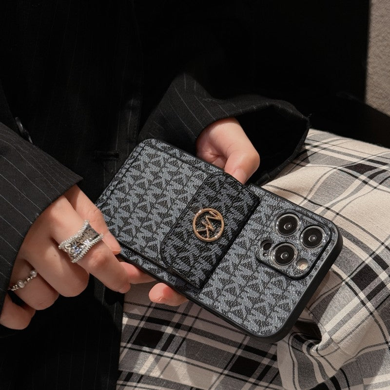 MK Card Bag Gold iPhone Case - Iphonecasehouse