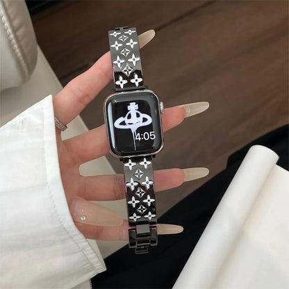 EMBOSSED METAL APPLE WATCH STRAP - Iphonecasehouse