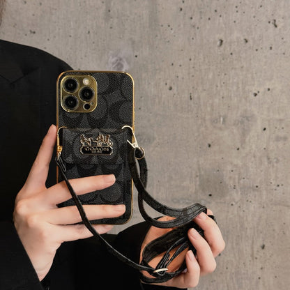 Coa Card Bag Leather Chain iPhone Case - Iphonecasehouse