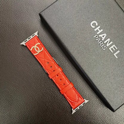 Luxury Gold Monogram 3D Embossed Leather Apple Watch Strap - Iphonecasehouse