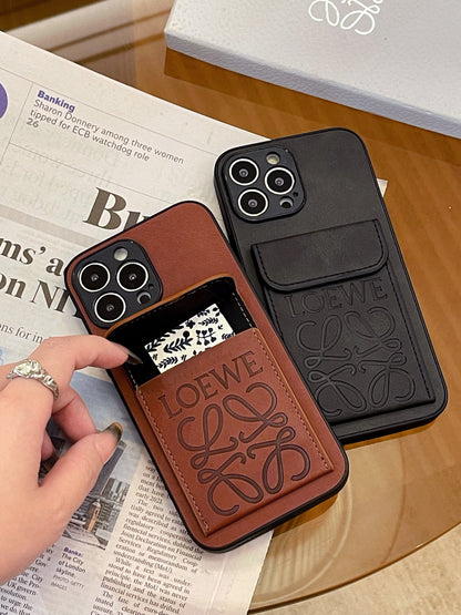 LOEWE iPhone Case With Card Holder Black-LZP241448 - Iphonecasehouse