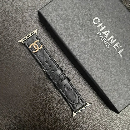 Luxury Gold Monogram 3D Embossed Leather Apple Watch Strap - Iphonecasehouse