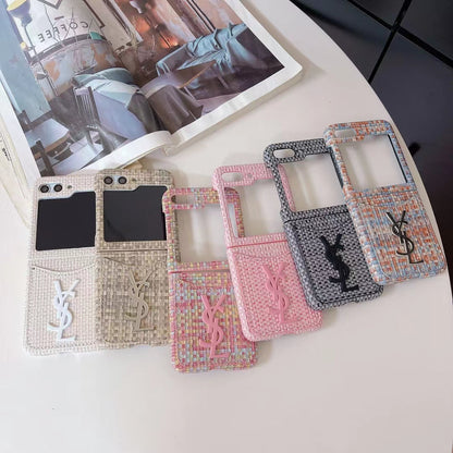 Luxurious Rattan Single Card Slot Case For Samsung Z Flip - Iphonecasehouse