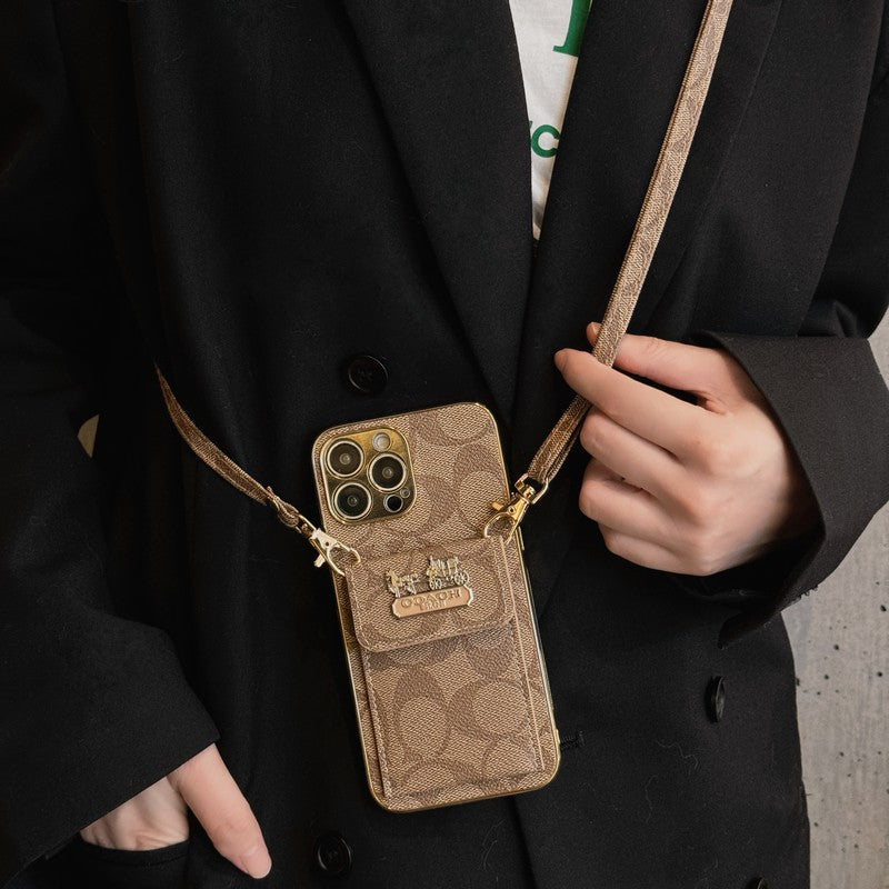 Coa Card Bag Leather Chain iPhone Case - Iphonecasehouse