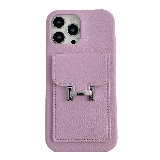H Card Holder Leather iPhone Case - Iphonecasehouse