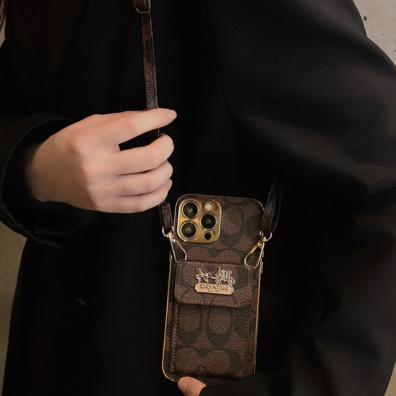 Coa Card Bag Leather Chain iPhone Case - Iphonecasehouse