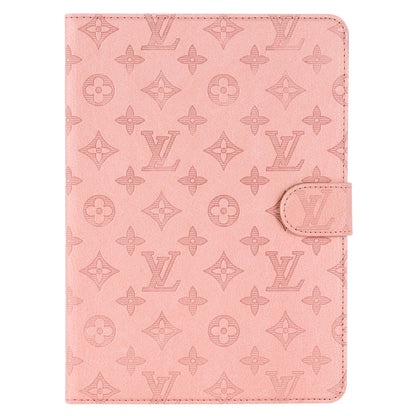 3D Embossed Canvas Monogram Holster Apple iPad Flip Cover With Stand Function - Iphonecasehouse