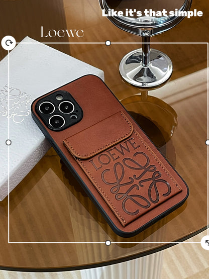LOEWE iPhone Case With Card Holder Brown-LZP241448 - Iphonecasehouse