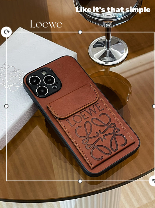 LOEWE iPhone Case With Card Holder Brown-LZP241448 - Iphonecasehouse