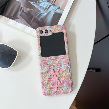 Luxurious Rattan Single Card Slot Case For Samsung Z Flip - Iphonecasehouse
