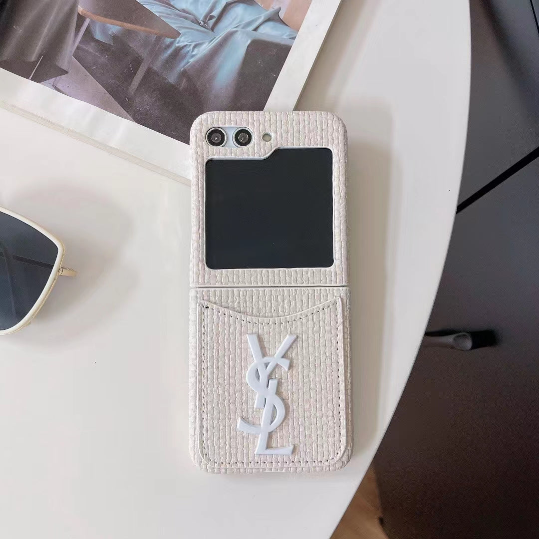 Luxurious Rattan Single Card Slot Case For Samsung Z Flip - Iphonecasehouse