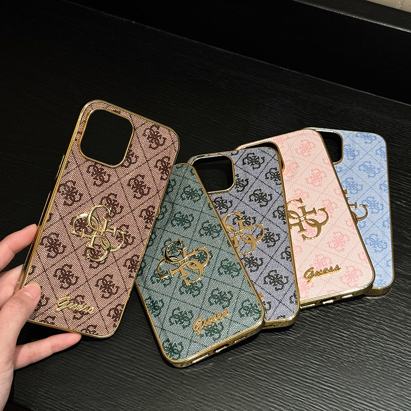 Gue Gold Logo Leather iPhone Case - Iphonecasehouse