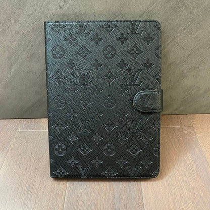 3D Embossed Canvas Monogram Holster Apple iPad Flip Cover With Stand Function - Iphonecasehouse