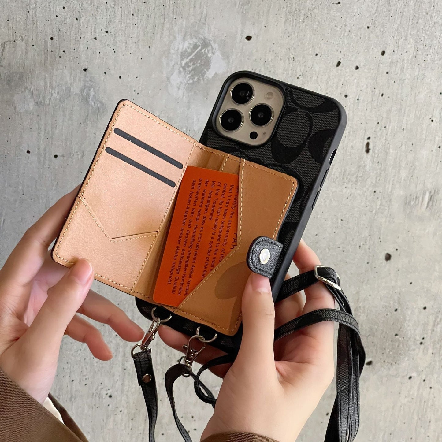 Coa Card Bag Leather Chain iPhone Case - Iphonecasehouse